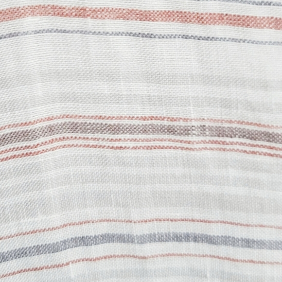 Garnet Hill Easy care 100% Linen Tunic Stripped Buttonup Blouse Oversized Size S - Picture 6 of 11